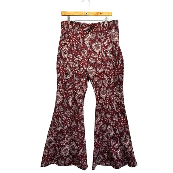 ANTHROPOLOGIE Damask Jacquard Flare Pants Multicolor Size US 14 - Picture 1 of 9